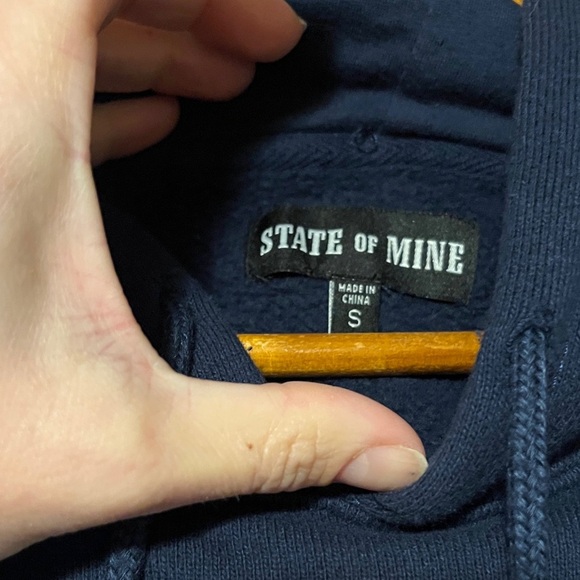 State of Mind Navy Hoodie with Minnesota Script - Picture 2 of 13